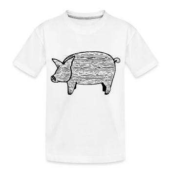 porc doux porcs porcs animaux animaux 18 - T-shirt bio Premium Enfant - blanc - Devant