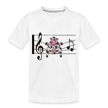 Musik Liebe Kuh im Glück in Noten - Kinder Premium Bio T-Shirt - Weiß - Vorne