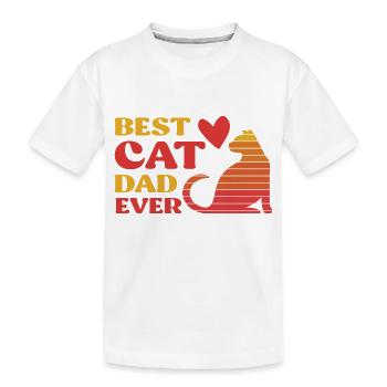 Meilleur père chat de tous les temps - T-shirt bio Premium Enfant - blanc - Devant