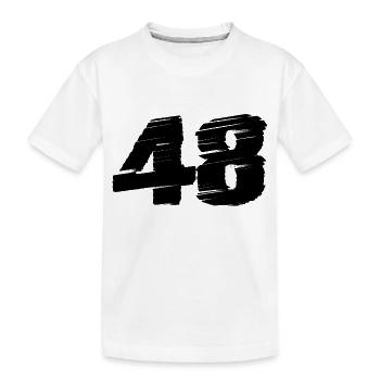 48 Zahl Trikot - Kinder Premium Bio T-Shirt - Weiß - Vorne