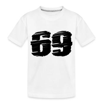 69 Zahl Trikot - Kinder Premium Bio T-Shirt - Weiß - Vorne