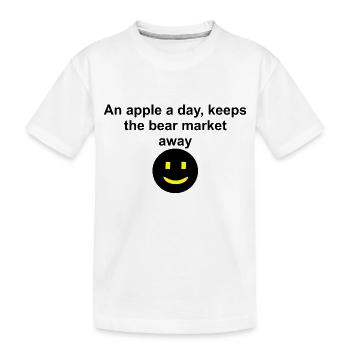 Une pomme par jour éloigne le marché baissier! - T-shirt bio Premium Enfant - blanc - Devant