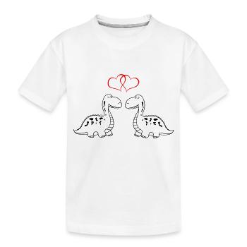 Dinosaurs in love - Kids' Premium Organic T-Shirt - white - Front