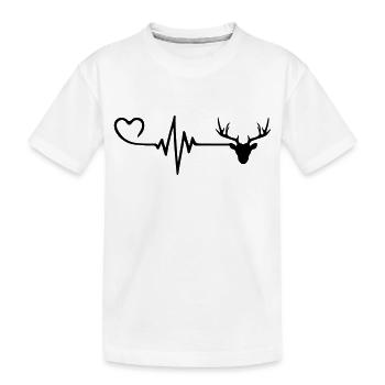 Cerf Pouls Pouls Coeur Amour - T-shirt bio Premium Enfant - blanc - Devant