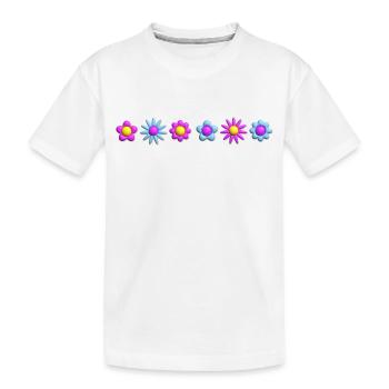 Fleurs en fleurs en rangée 3D - T-shirt bio Premium Enfant - blanc - Devant