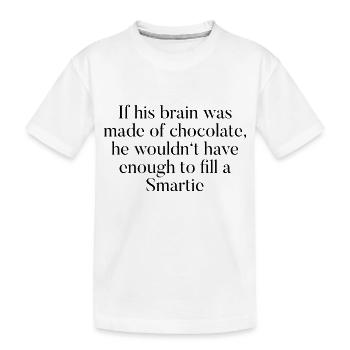 T-shirt « si son cerveau était fait de chocolat » - T-shirt bio Premium Enfant - blanc - Devant