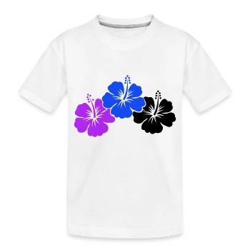Hibiscus Flowers - Kids' Premium Organic T-Shirt - white - Front