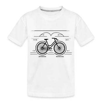 Minimalistisches Fahrrad - Kinder Premium Bio T-Shirt - Weiß - Vorne