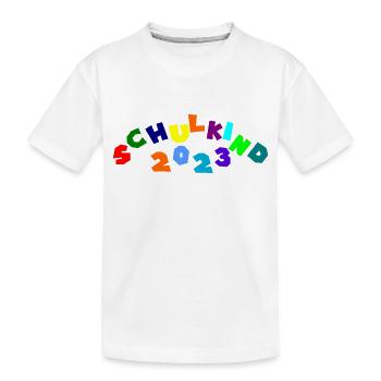 Schulkind 2023 - Kinder Premium Bio T-Shirt - Weiß - Vorne