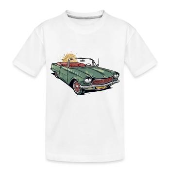 French convertible car - Kids' Premium Organic T-Shirt - white - Front