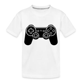 Manette de jeu de jeux vidéo - T-shirt bio Premium Enfant - blanc - Devant