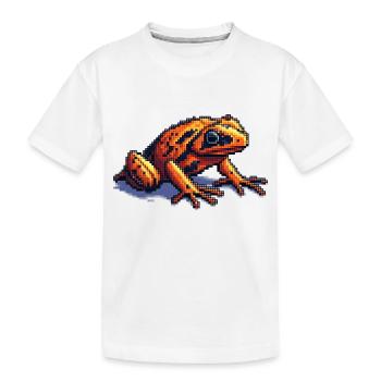 Poison dart frog dans des graphismes rétro pixel cool - T-shirt bio Premium Enfant - blanc - Devant