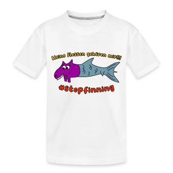 Meine Flossen gehören mir! Stop finning !!! - Kinder Premium Bio T-Shirt - Weiß - Vorne