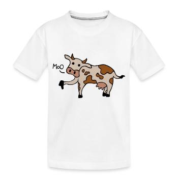 Muh / Buh-Kuh Daumen runter - Kinder Premium Bio T-Shirt - Weiß - Vorne