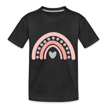Regenbogen - Kinder Premium Bio T-Shirt - Schwarz - Vorne