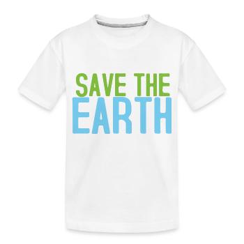 Save The Earth - Kinder Premium Bio T-Shirt - Weiß - Vorne