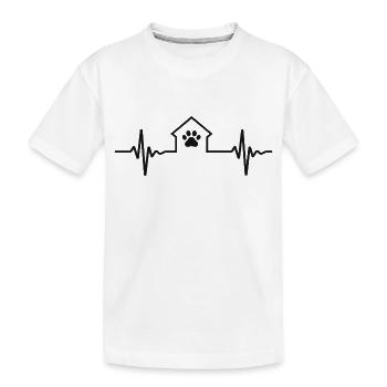 Herzschlag Design Haus mit Hundepfote - Kinder Premium Bio T-Shirt - Weiß - Vorne