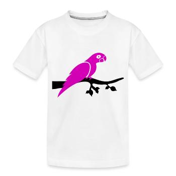 papagei ast - Kinder Premium Bio T-Shirt - Weiß - Vorne