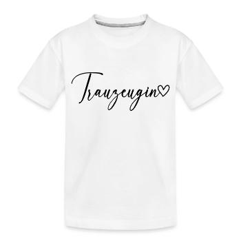 Trauzeugin Schrift - Kinder Premium Bio T-Shirt - Weiß - Vorne