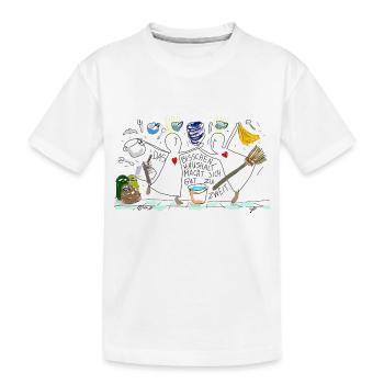 Das bisschen Haushalt macht sich gut zu zweit. - Kinder Premium Bio T-Shirt - Weiß - Vorne