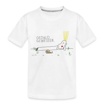 Geduld genießen - Kinder Premium Bio T-Shirt - Weiß - Vorne