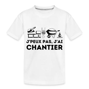 Je peux pas jai chantier de construction batiment - T-shirt bio Premium Enfant - blanc - Devant