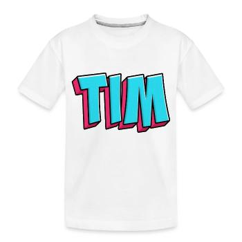 Image du nom : Tim - T-shirt bio Premium Enfant - blanc - Devant