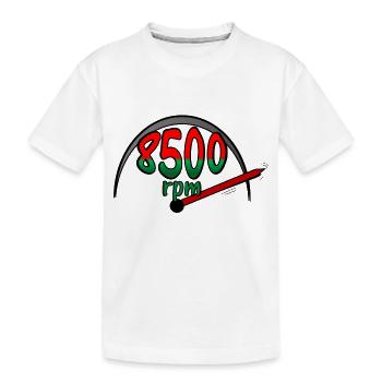 8500RPM Rennwagen - Kinder Premium Bio T-Shirt - Weiß - Vorne