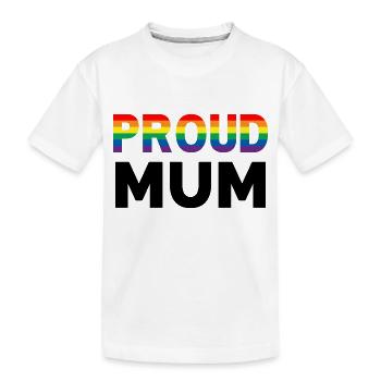 Proud Mum Rainbow - Kids' Premium Organic T-Shirt - white - Front