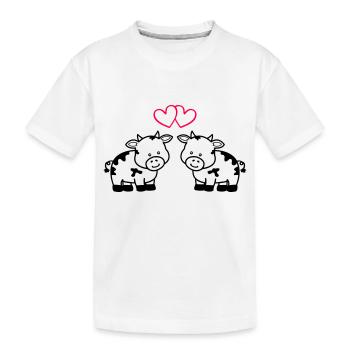 vaches amoureuses - T-shirt bio Premium Enfant - blanc - Devant