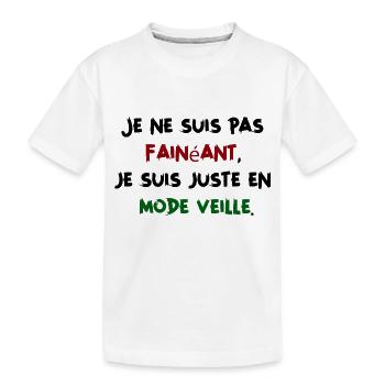 Je ne suis pas fainéant, juste en mode veille - T-shirt bio Premium Enfant - blanc - Devant
