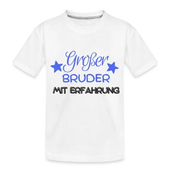 Großer Bruder mit Erfahrung - Kinder Premium Bio T-Shirt - Weiß - Vorne