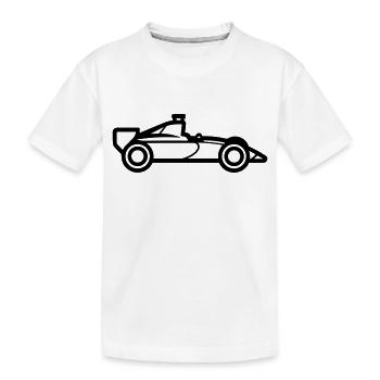 F1-Rennwagen - Kinder Premium Bio T-Shirt - Weiß - Vorne