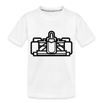 F1-Rennwagen - Kinder Premium Bio T-Shirt - Weiß - Vorne