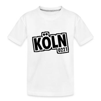 Cologne - 0221 - Ville de la cathédrale - Rhin - Cathédrale de Cologne - T-shirt bio Premium Enfant - blanc - Devant