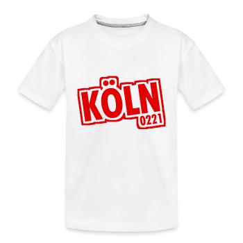 Cologne - 0221 - Ville de la cathédrale - Rhin - Cathédrale de Cologne - T-shirt bio Premium Enfant - blanc - Devant