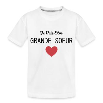 Ich werde eine große Schwester sein - Kinder Premium Bio T-Shirt - Weiß - Vorne