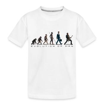Evolution Guitar Player 06 2024 3 - Kids' Premium Organic T-Shirt - white - Front