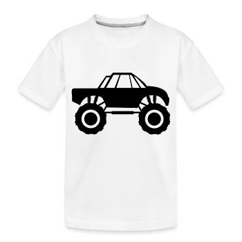 monster truck - Kids' Premium Organic T-Shirt - white - Front