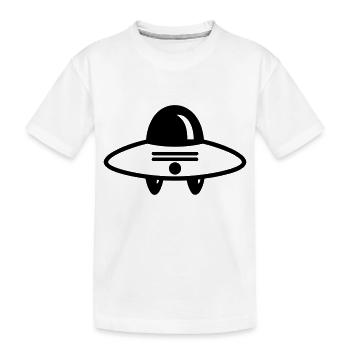 flying saucer - Kids' Premium Organic T-Shirt - white - Front