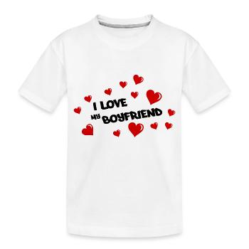 i love my boyfriend - Kinder Premium Bio T-Shirt - Weiß - Vorne