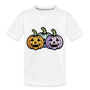 Kürbis Halloween Witzig - Kinder Premium Bio T-Shirt - Weiß - Vorne