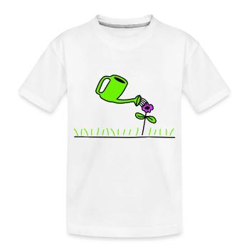 Hübsche Blume Gießen Wasser Gießkanne Rasen Wiese - Kinder Premium Bio T-Shirt - Weiß - Vorne