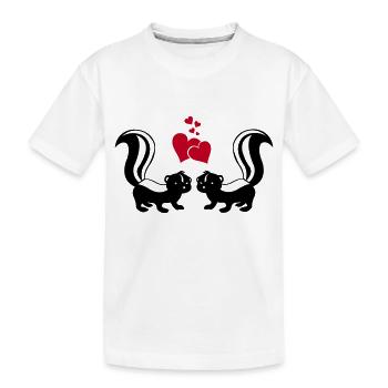 stinktiere in love - Kinder Premium Bio T-Shirt - Weiß - Vorne
