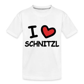 I Love Schnitzl - Kids' Premium Organic T-Shirt - white - Front