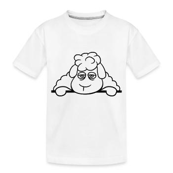 mouton fatigué s’ennuie derrière la clôture panneau mural - T-shirt bio Premium Enfant - blanc - Devant