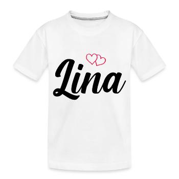 lina name - Kinder Premium Bio T-Shirt - Weiß - Vorne