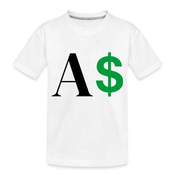 Dollar-Buchstabe - Kinder Premium Bio T-Shirt - Weiß - Vorne