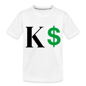Buchstabe k Dollar - Kinder Premium Bio T-Shirt - Weiß - Vorne