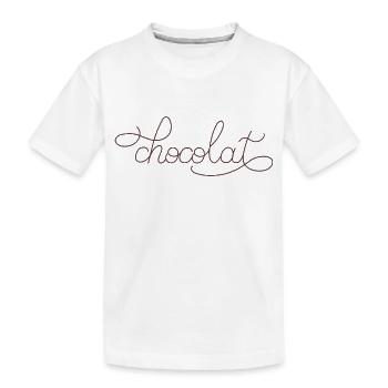 chocolate - Kids' Premium Organic T-Shirt - white - Front